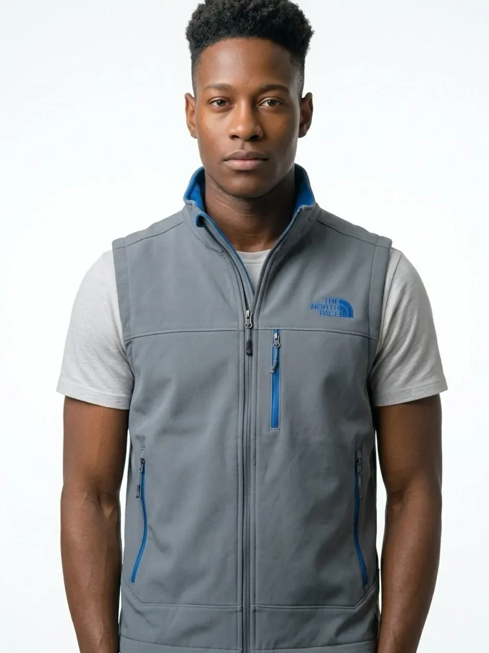 THE NORTH FACE | Apex Bionic Zip Front Vest Gray & Turquoise Men’s Size Small
